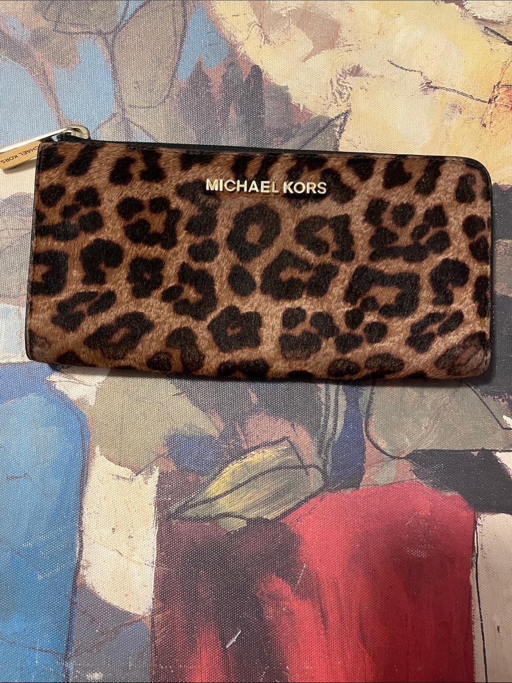 MK Faux Fur Long Wallet